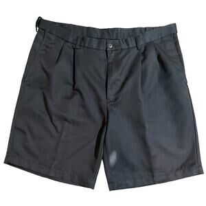 Men's Haggar Black Dress Shorts Size 38 Adjustable Waist Pleated